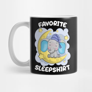 Cute Little Elephant Sleeping on the Moon Nap Favorite Sleep time Pajama Mug